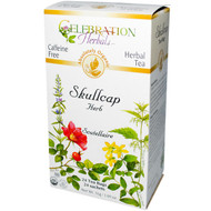 3 PACK of Celebration Herbals Organic Skullcap Root Tea Caffeine Free -- 24 Herbal Tea Bags
