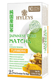 3 PACK of Hyleys Japanese Pure Matcha Tea with Ceylon Sencha Turmeric -- 25 Tea Bags