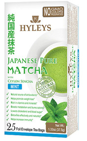 3 PACK of Hyleys Japanese Pure Matcha Tea with Ceylon Sencha Mint -- 25 Tea Bags
