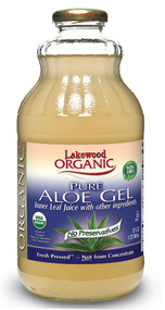 3 PACK of Lakewood Organic Pure Aloe Gel Fresh Pressed -- 32 fl oz