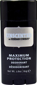 3 PACK of Herban Cowboy Maximum Protection Deodorant Unscented -- 2.8 oz