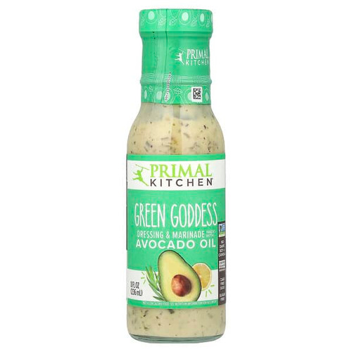<img alt="Primal Kitchen, Dressing & Marinade Made with Avocado Oil, Green Goddess, 8 fl oz (236 ml)" title="Primal Kitchen, Dressing & Marinade Made with Avocado Oil, Green Goddess, 8 fl oz (236 ml),856769006346"