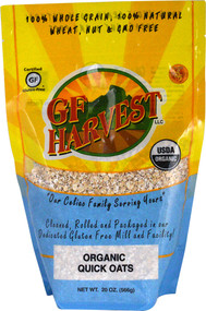 3 PACK of GF Harvest Organic Quick Oats Gluten Free -- 20 oz