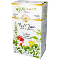 3 PACK of Celebration Herbals Organic Red Clover Herb and Flower Tea Caffeine Free -- 24 Herbal Tea Bags