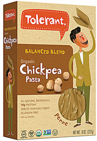 3 PACK of Tolerant Food Organic Chickpea Pasta Balanced Blend Gluten Free Penne -- 8 oz