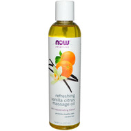 3 PACK of Now Foods, Solutions, Refreshing Vanilla Citrus Massage Oil, 8 fl oz (237 ml)