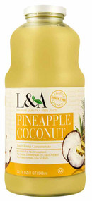 3 PACK of L & A Juice Pineapple Coconut -- 32 fl oz