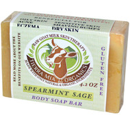 Tierra Mia Organics, Raw Goat Milk Skin Therapy, Body Soap Bar, Spearmint Sage, 4.2 oz (Discontinued Item)