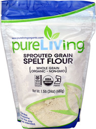 3 PACK of Pure Living Organic Sprouted Grain Spelt Flour -- 1.5 lb