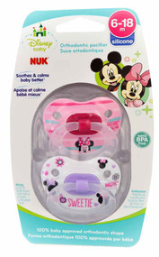 3 PACK of NUK Disney Baby Minnie Mouse Pacifiers 6-18 Months 2-Pack -- 2 Pacifiers