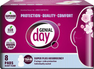 3 PACK of Genial Day Feminine Pads Heavy Flow Super Plus Absorbency -- 8 Pads