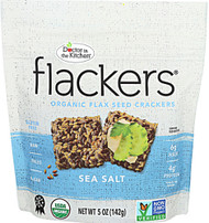 3 PACK of Doc In The Kitchen Flackers Organic Flax Seed Crackers Sea Salt -- 5 oz