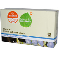 Seventh Generation, Natural Fabric Softener Sheets, Blue Eucalyptus & Lavender, 80 Sheets, 6.4 in x 9 in Each (Discontinued Item)
