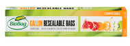 3 PACK of Biobag Gallon Resealable Bags -- 15 Bags