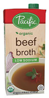 3 PACK of Pacific Foods Organic Broth Low Sodium Beef -- 32 fl oz