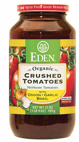 3 PACK of Eden Foods Organic Crushed Tomatoes Heirloom Variety Onion Garlic Basil -- 25 oz
