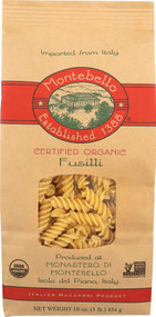 3 PACK of Montebello Organic Pasta Fusilli -- 16 oz