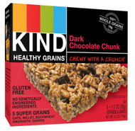 3 PACK of Kind Healthy Grains Granola Bars Gluten Free Dark Chocolate Chunk -- 5 Bars