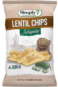 3 PACK of Simply 7 Lentil Chips Gluten Free Jalapeno -- 4 oz