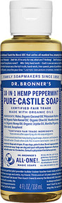 3 PACK of Dr. Bronners Pure Castile Liquid Soap Peppermint -- 4 fl oz
