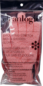 3 PACK of Cleanlogic Exfoliating Stretch Bath & Shower Gloves Various Colors -- 1 Pair