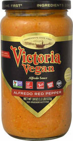 3 PACK of Victoria Vegan Alfredo Sauce Roasted Pepper -- 18 oz