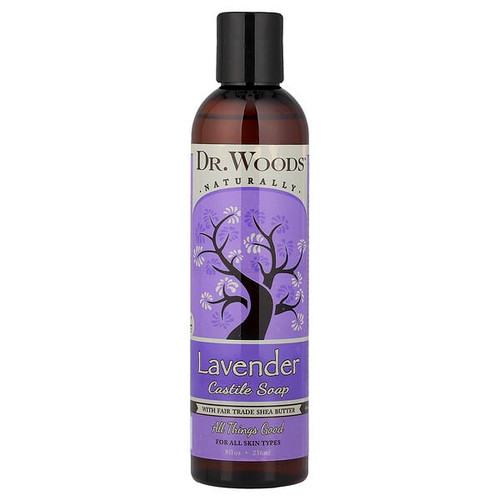 <img alt="Dr. Woods, Lavender Castile Soap with Fair Trade Shea Butter, 8 fl oz (236 ml)" title="Dr. Woods, Lavender Castile Soap with Fair Trade Shea Butter, 8 fl oz (236 ml),689191524085"