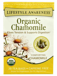 3 PACK of Lifestyle Awareness Organic Tea Chamomile -- 20 Tea Bags