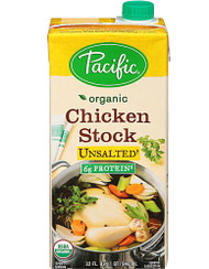 3 PACK of Pacific Foods Organic Stock Unsalted Chicken -- 32 fl oz
