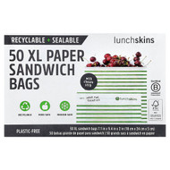 <img alt="Lunchskins, XL Paper Sandwich Bags With Closure Strip, 50 Count" title="Lunchskins, XL Paper Sandwich Bags With Closure Strip, 50 Count,865772000494"