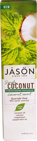 3 PACK of Jason Simply Coconut Strengthening Toothpaste Coconut Mint -- 4.2 oz