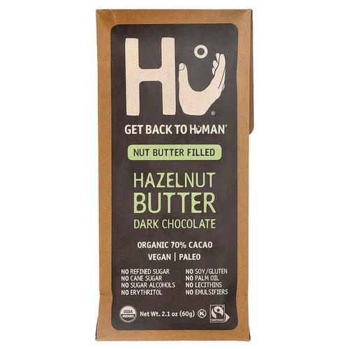 <img alt="Hu, Hazelnut Butter Dark Chocolate, 70% Cacao, 2.1 oz (60 g)" title="Hu, Hazelnut Butter Dark Chocolate, 70% Cacao, 2.1 oz (60 g),850180006060"