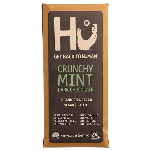 <img alt="Hu, Crunchy Mint Dark Chocolate, 2.1 oz (60 g)" title="Hu, Crunchy Mint Dark Chocolate, 2.1 oz (60 g),850180006022"