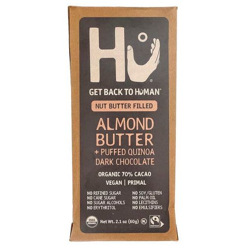 <img alt="Hu, Almond Butter + Puffed Quinoa Dark Chocolate, 2.1 oz (60 g)" title="Hu, Almond Butter + Puffed Quinoa Dark Chocolate, 2.1 oz (60 g),850180006008"