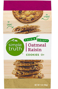 3 PACK of Simple Truth Thin & Crispy Cookies Oatmeal Raisin -- 7 oz