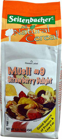 3 PACK of Seitenbacher Natural Cereal Low Sugar Musli Strawberry Grains Nuts -- 16 oz