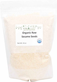 3 PACK of Windy City Organics Guru Organic Hulled Raw Sesame Seeds -- 16 oz