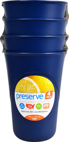 3 PACK of Preserve Everyday Cups Midnight Blue 16 Oz -- 4 Cups
