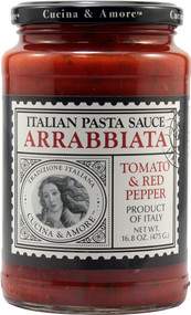3 PACK of Cucina & Amore Italian Pasta Sauce Arrabbiata Tomato & Red Pepper -- 16.8 oz