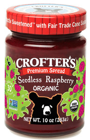 3 PACK of Crofters Organic Fruit Spread Raspberry -- 10 oz