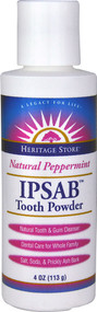 3 PACK of Heritage Store, IPSAB Tooth Powder, Natural Peppermint, 4 oz (113 g)