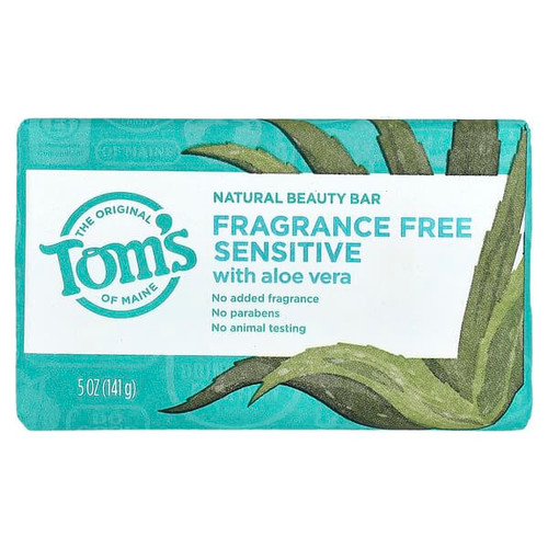 <img alt="Toms of Maine, Natural Beauty Bar Soap with Aloe Vera, Fragrance-Free, Sensitive, 5 oz (141 g)" title="Toms of Maine, Natural Beauty Bar Soap with Aloe Vera, Fragrance-Free, Sensitive, 5 oz (141 g),077326450871"