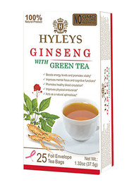 3 PACK of Hyleys Ginseng with Green Tea -- 25 Tea Bags