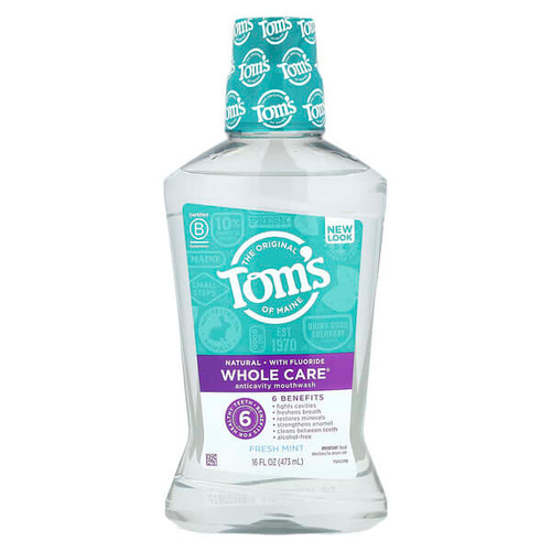 <img alt="Toms of Maine, Whole Care, Anticavity Mouthwash, Fresh Mint, 16 fl oz (473 ml)" title="Toms of Maine, Whole Care, Anticavity Mouthwash, Fresh Mint, 16 fl oz (473 ml),077326457832"