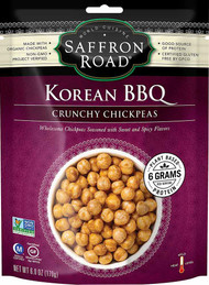 3 PACK of Saffron Road Crunchy Chickpeas Gluten Free Korean BBQ -- 6 oz
