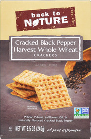 3 PACK of Back To Nature Harvest Whole Wheat Crackers Cracked Pepper -- 8.5 oz