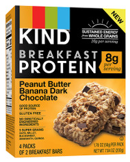 3 PACK of Kind Breakfast Bars 8G Protein Gluten Free Peanut Butter Banana Dark Chocolate -- 4 Packs