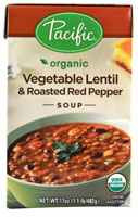 3 PACK of Pacific Foods Organic Soup Vegetable Lentil & Roasted Red Pepper -- 17 oz