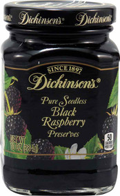 3 PACK of Dickinsons Pure Seedless Preserves Black Raspberry -- 10 oz