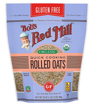 3 PACK of Bobs Red Mill Organic Rolled Oats Gluten Free - Quick Cooking -- 28 oz